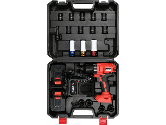 Profesjonalny Akumulatorowy Klucz Udarowy YATO 1/2'' 18V Premium (Zestaw z baterią i ładowarką)